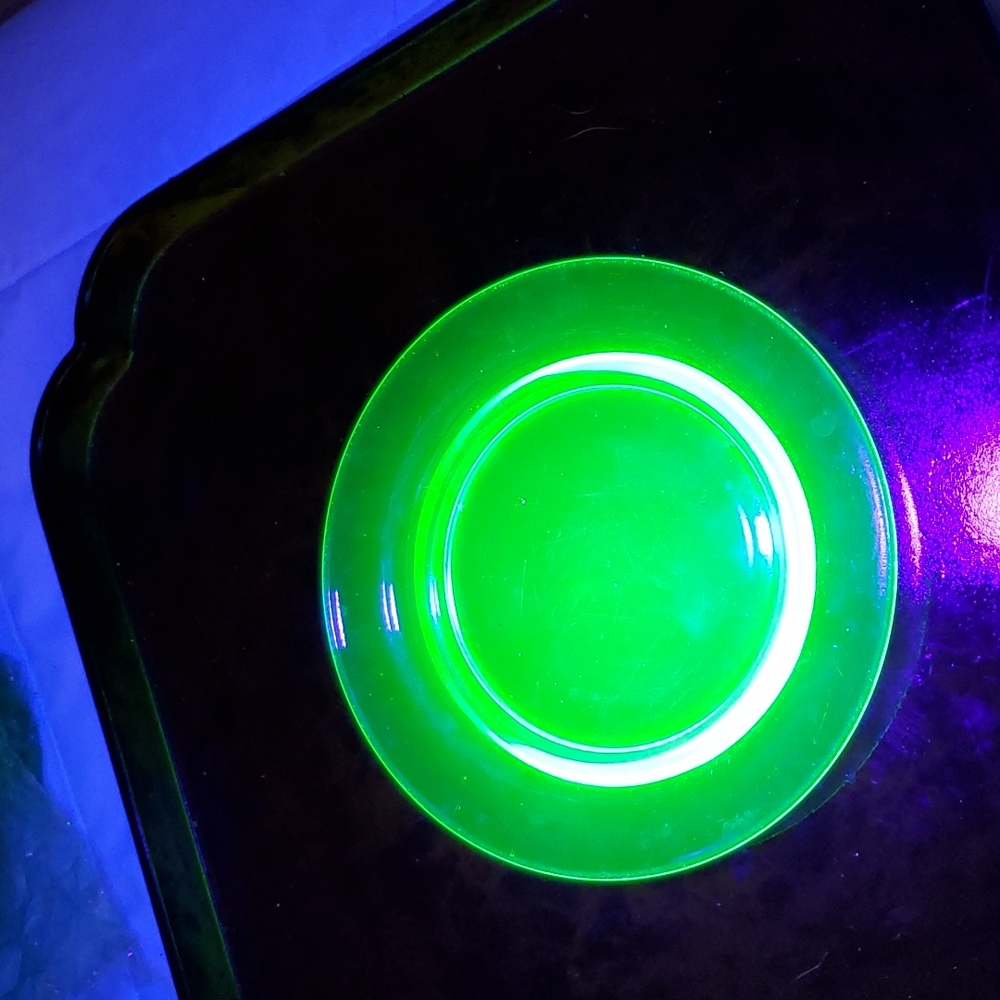 Vintage Depression Green glass Salad plates